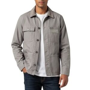 POSSIBLE Workwear Jacket Chore Coat Mens Grey Canvas Button Up Size M